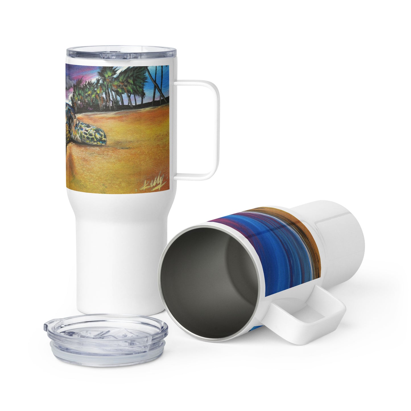 Travel mug with a handle "Aveo Aveo"